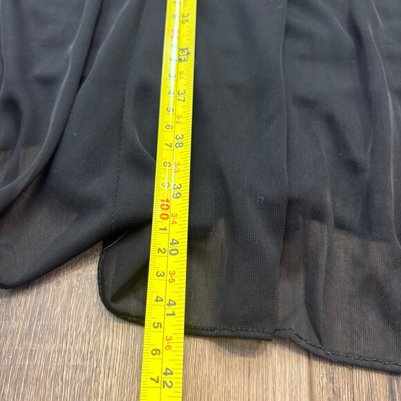 VTG Onyx Nite Slinky Black Strapless Chiffon Dress Womens L USA Stretch Goth - Picture 7 of 9